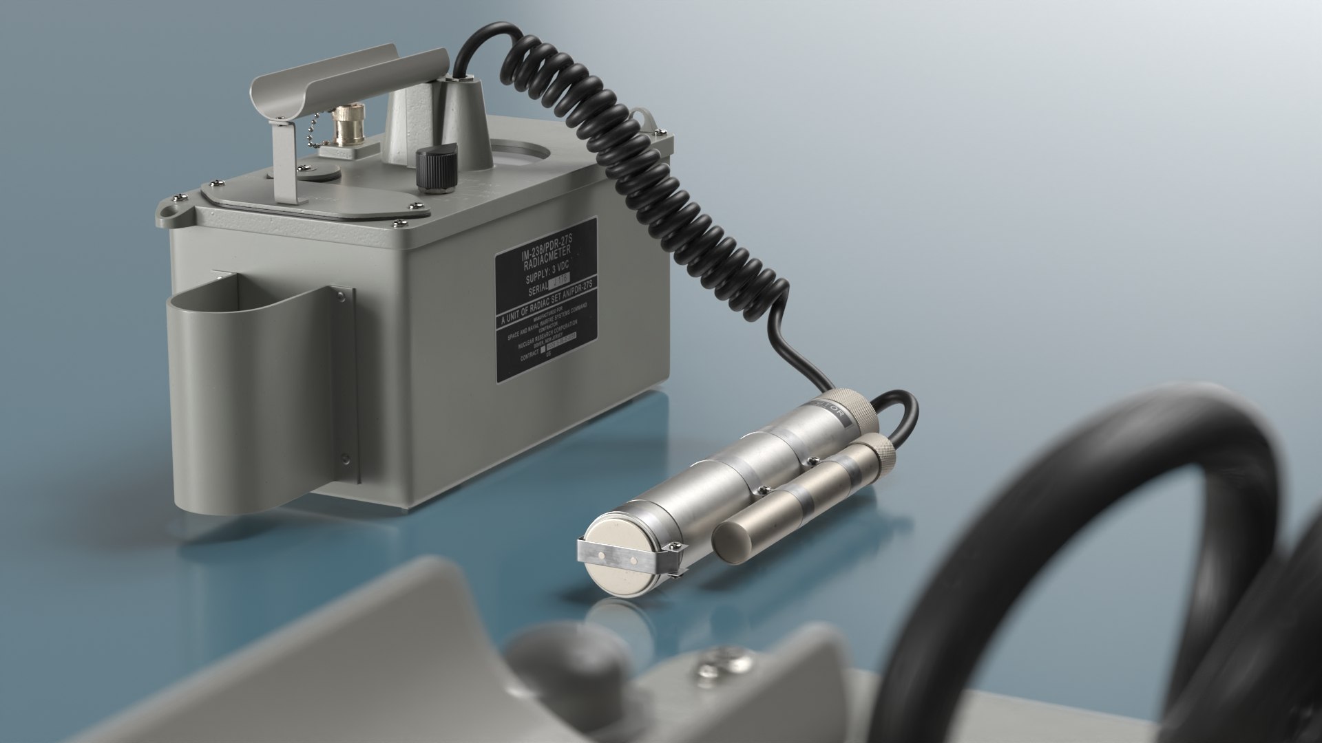 AN-PDR-27S Military Radiac Set With External Probe Gray 3D