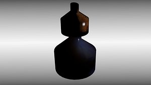 3d model vintage ink bottle