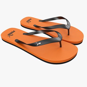 3d puma flip-flops orange model
