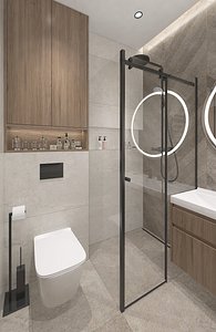 Cozy simple shower room 3D model