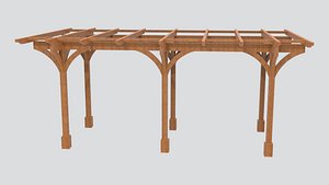 3D European Style Garden Pergola 3D Model