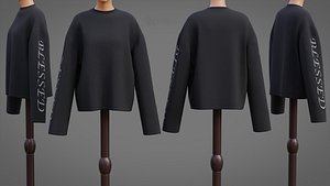 3D Black Gothic Sweater - Graphic Prints Long Sleeve T-Shirt