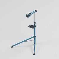 Folding Bicycle Repair Stand with Rotating Clamp and Tool Tray