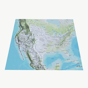 United State of America Topographical City Transport PBR map 3D model