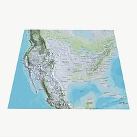 United State of America Topographical City Transport PBR map