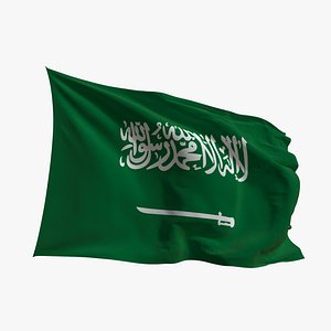 Realistic Animated Flag - Microtexture Rigged - Put your own texture - Def Saudi Arabia