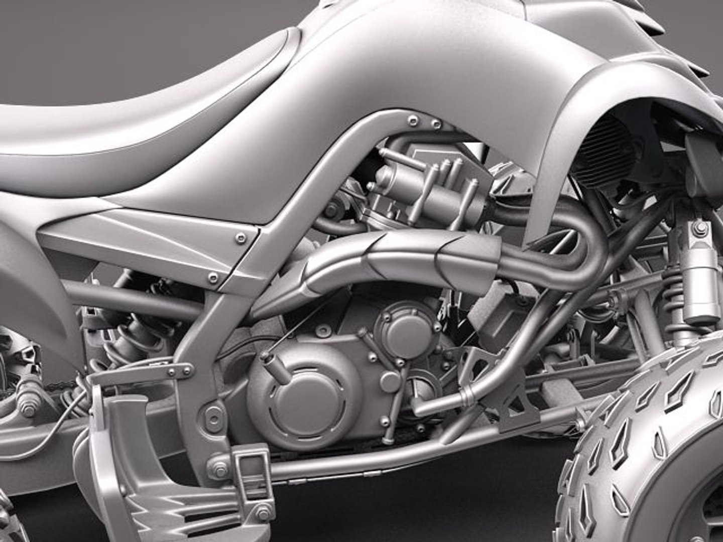 3d yamaha raptor quad