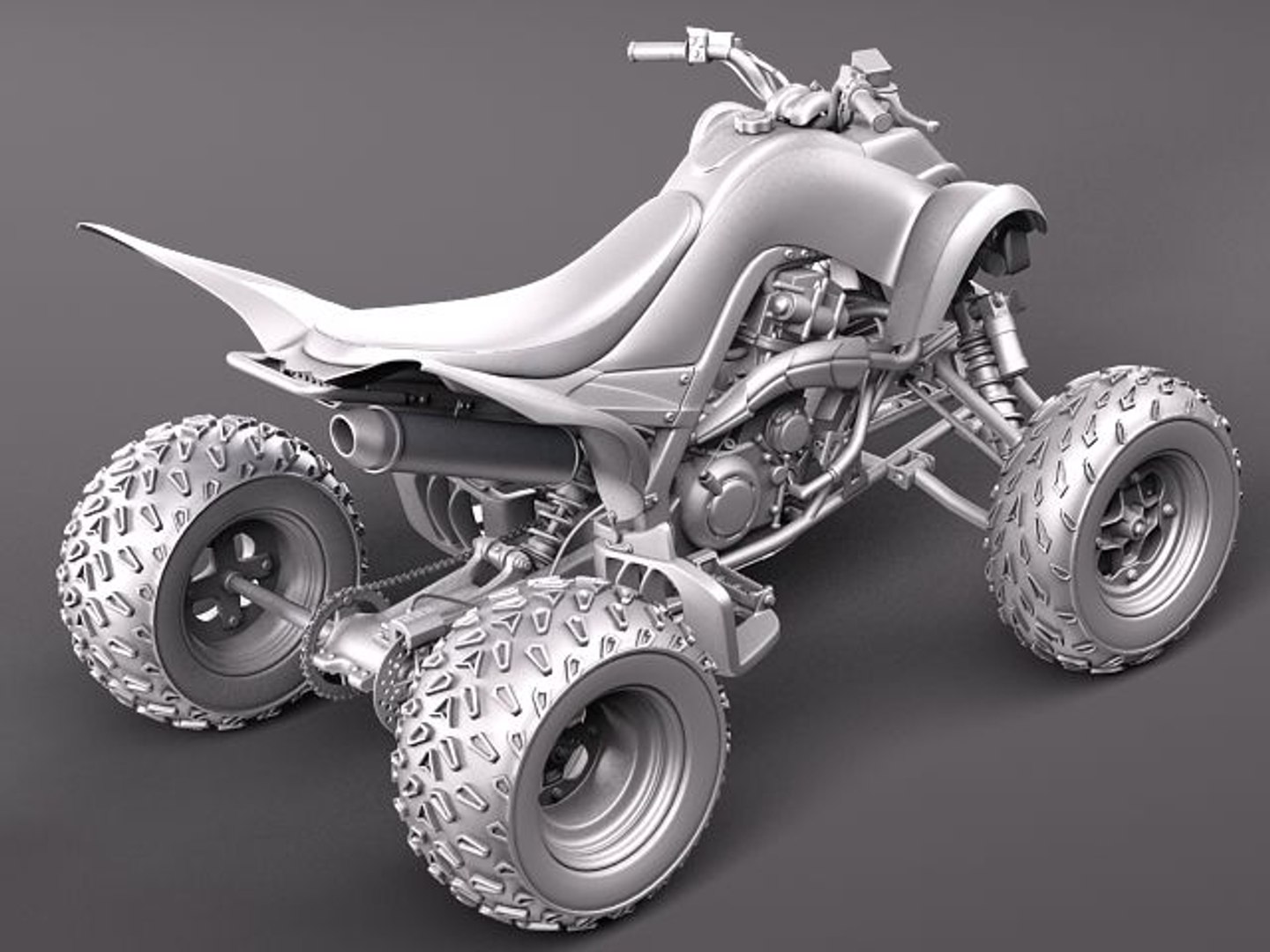 3d yamaha raptor quad