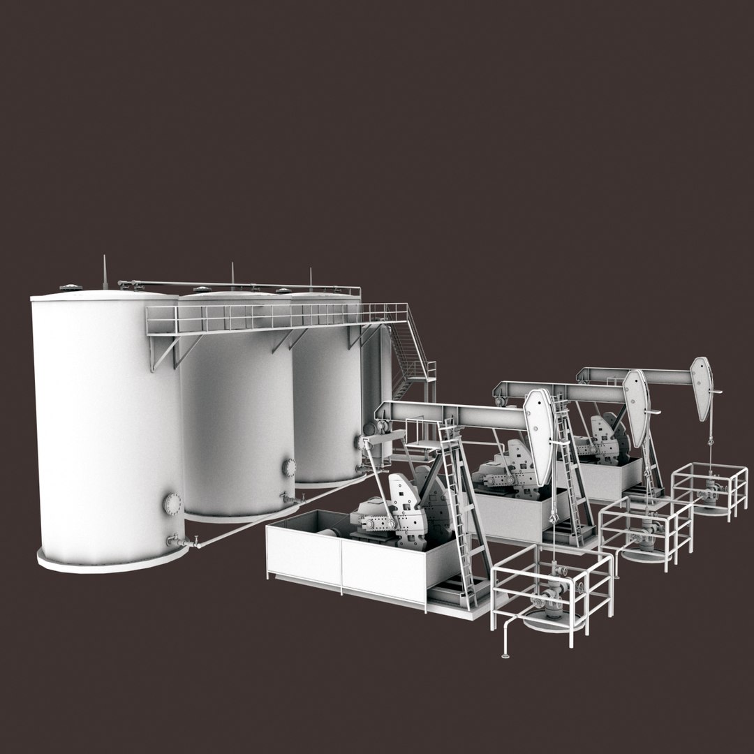 3d Pumpjack Oil Tanks Model