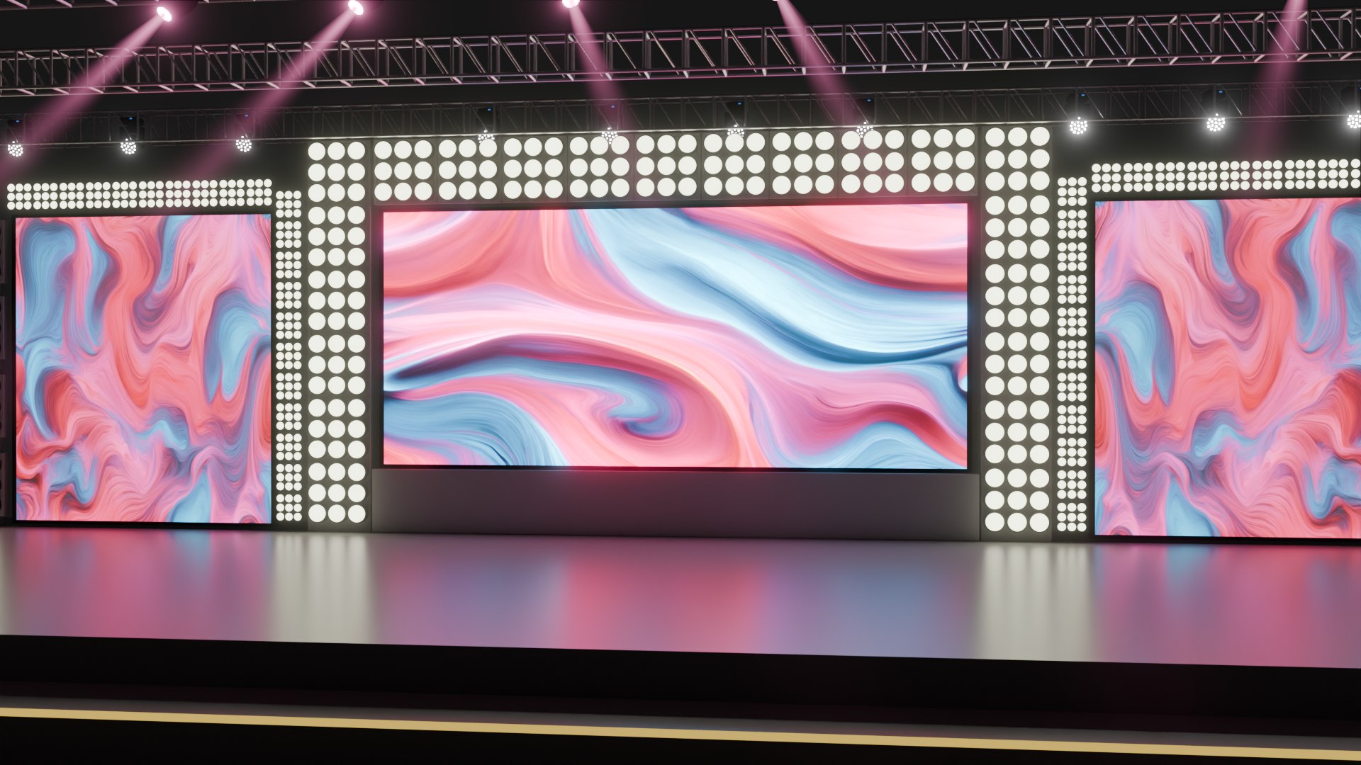 Entertainment Concert Event Stage 3D Model With Lights Setup 3D Model ...