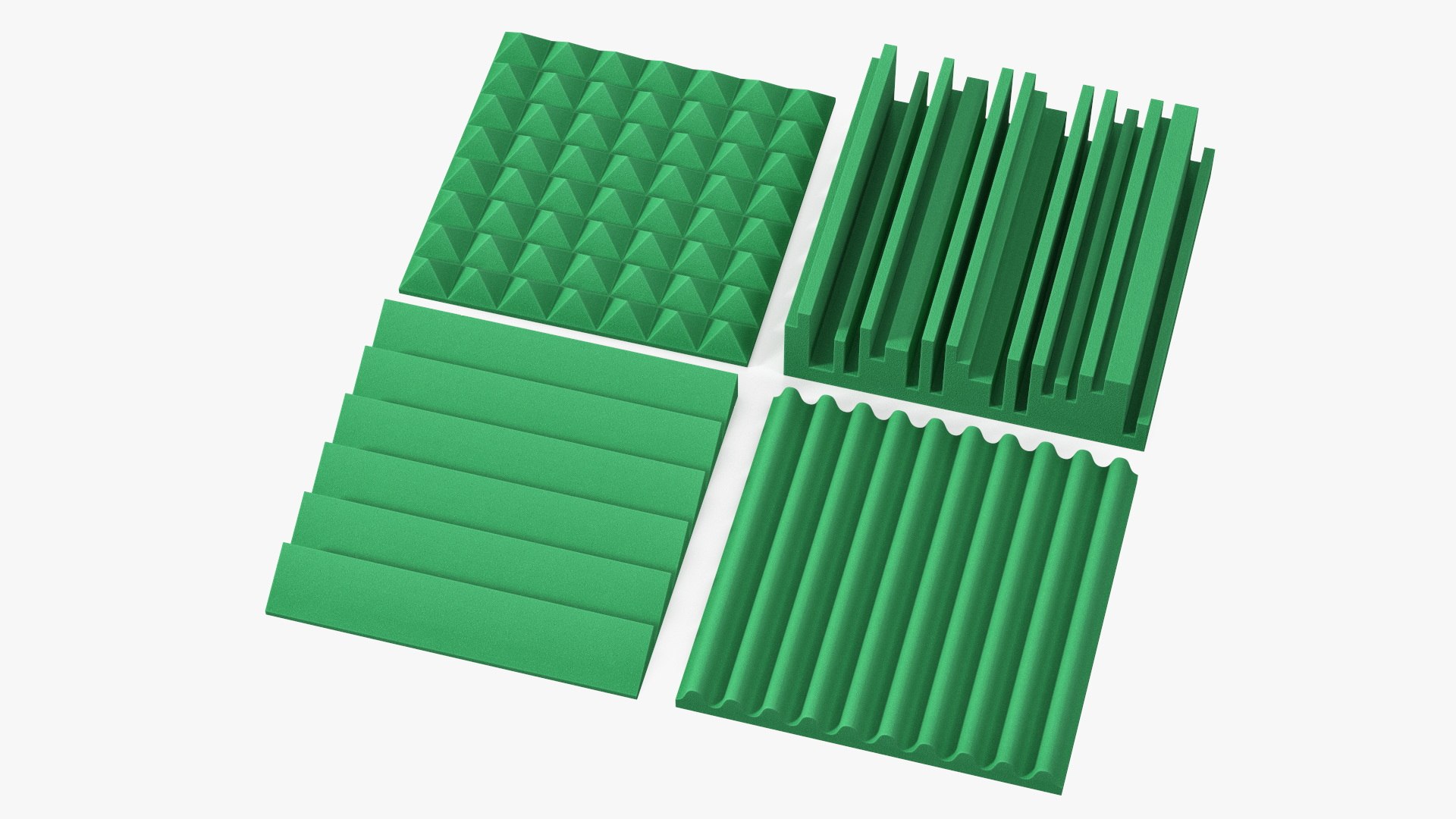 Sound Absorbing Panels Green Set 3D model preview