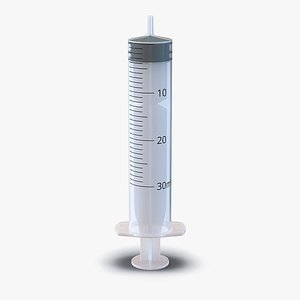 disposable syringe 30ml 3d model