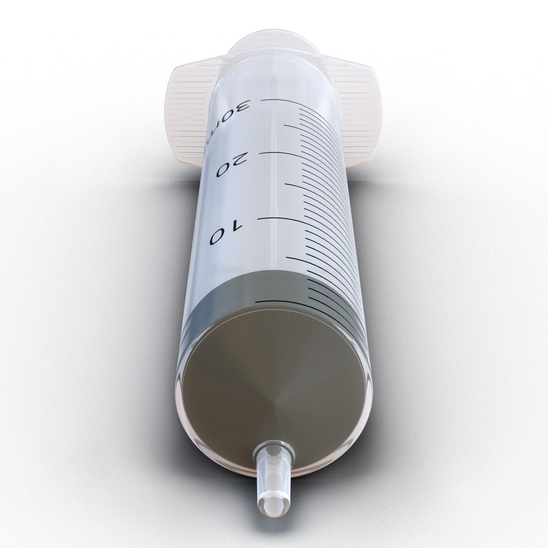 disposable syringe 30ml 3d model