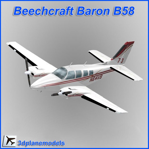 3ds max beechcraft baron b58 private