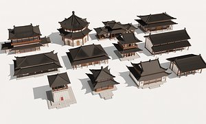3D Chinese Ancient Architecture Traditional Chinese Ancient Buildings
