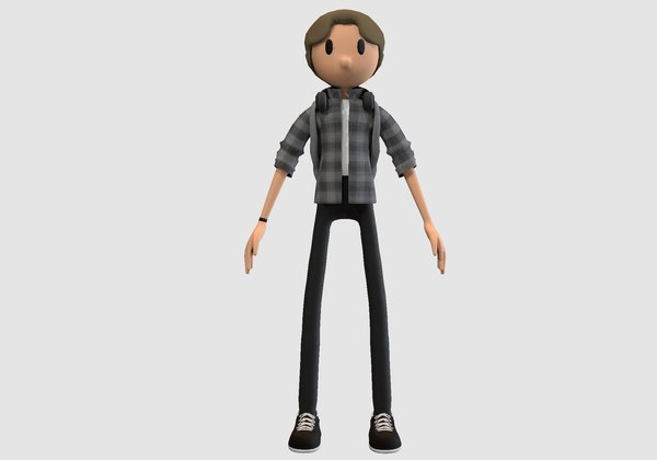 3D casual cartoon boy model