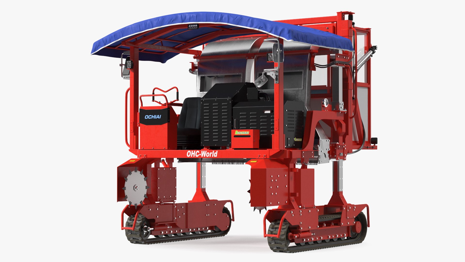 Ochiai OHC-W Combine Tea Leaf Plucking and Pruning Machine 3D model preview
