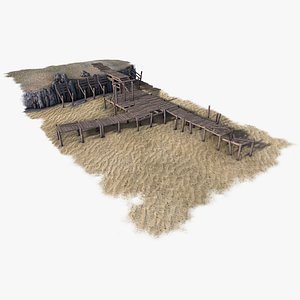 wooden pier 3d model