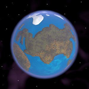 caricature earth continents 3ds