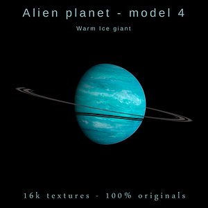 Alien planet model 4 - 16k photorealistic -warm ice giant