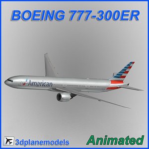 boeing 777-300er aircraft landing 3d 3ds