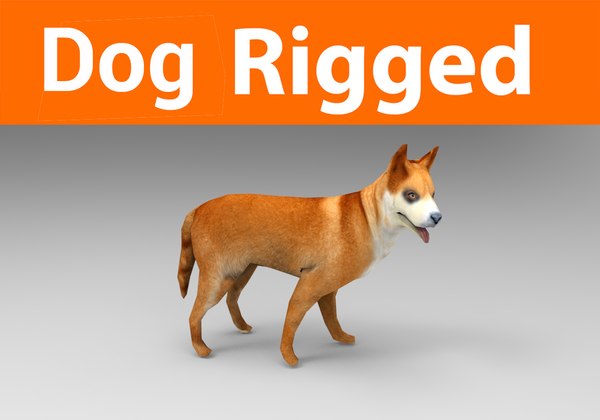 3D german shepherd dog rigged model