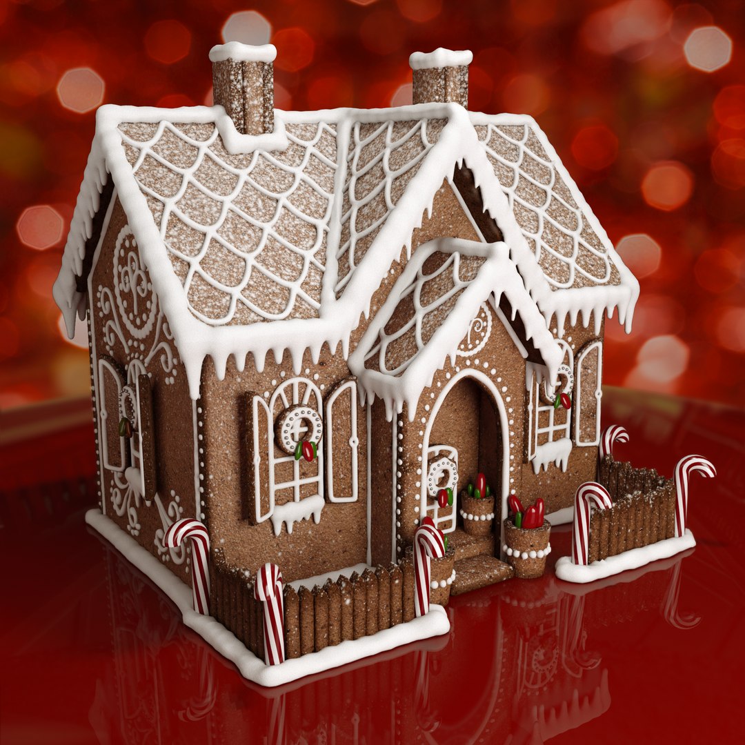 3d Gingerbread House Model - Turbosquid 1338597