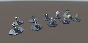 3D model modern unmanned turrets