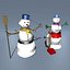 Schneemann und Snowgirl