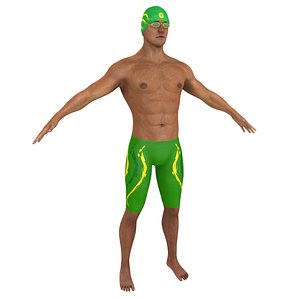 swimmer man 3D model