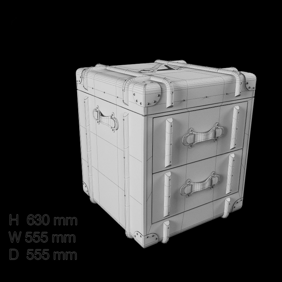 RH Richards Trunk 2-Drawers Cube Model - TurboSquid 2096035
