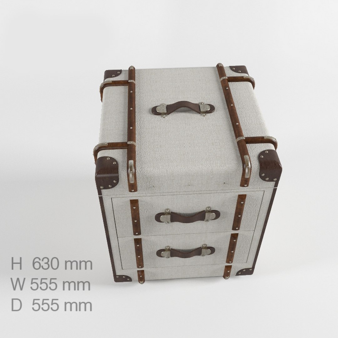 RH Richards Trunk 2-Drawers Cube Model - TurboSquid 2096035