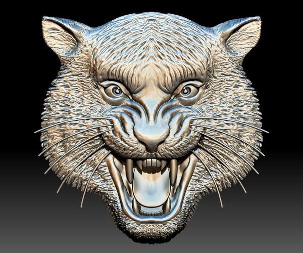 3D file Tiger head STL file 3d model - relief for CNC router or 3D