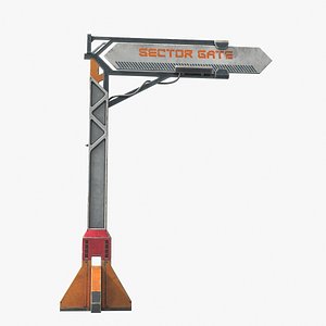 3D Sci Fi Road Sign Frame v3