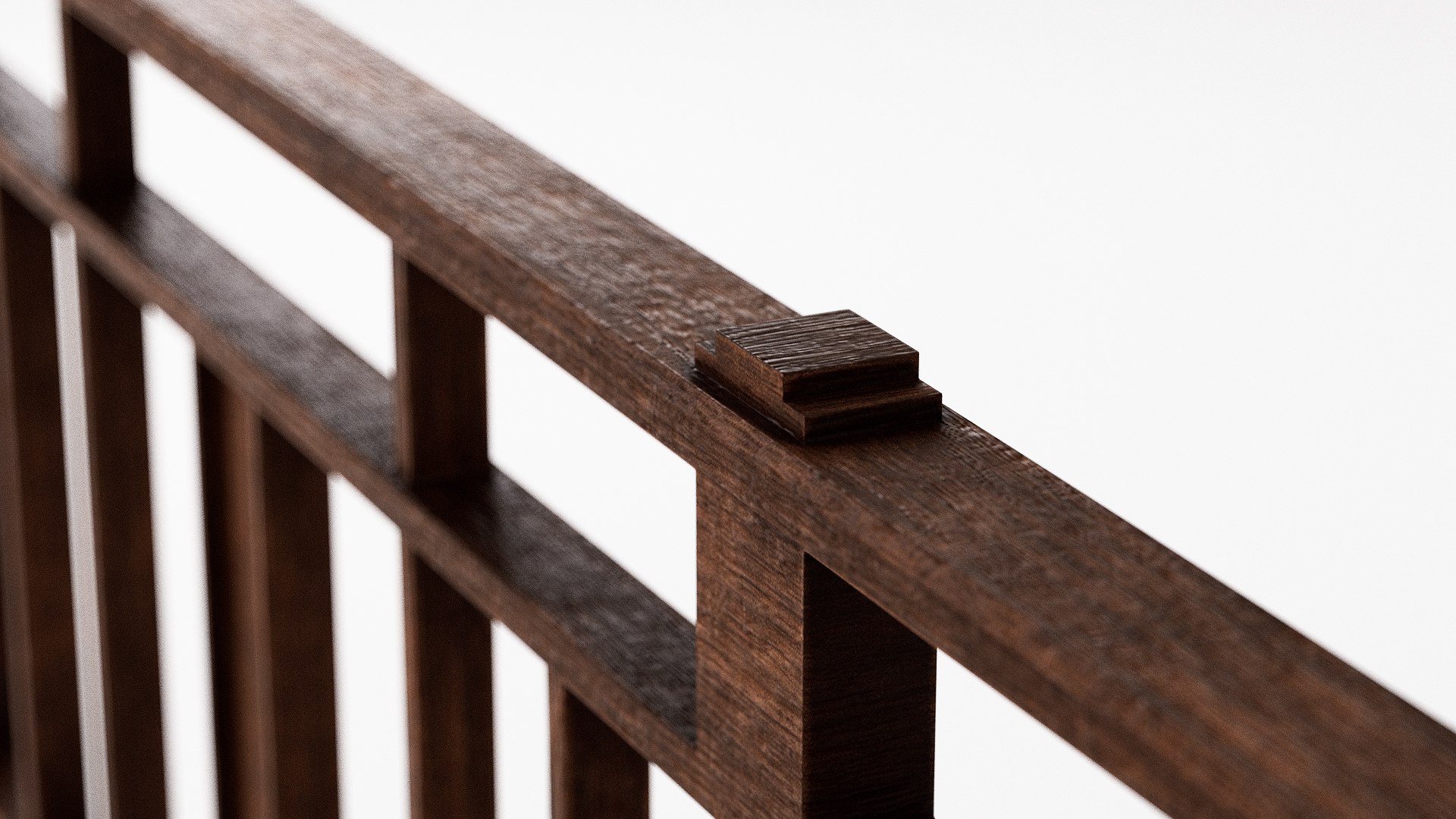3D Rustic Stairs And Railings Kit Model - TurboSquid 2186621