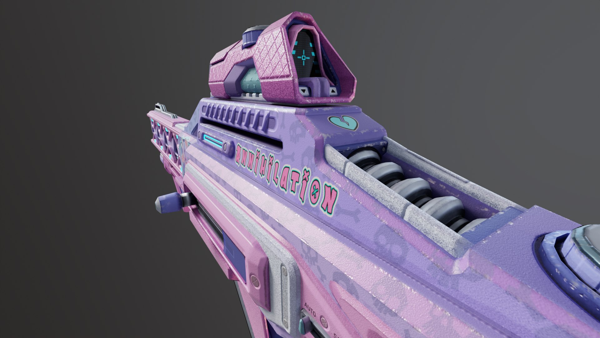 3D Model Pink Sci-Fi Assault Rifle - TurboSquid 2279175