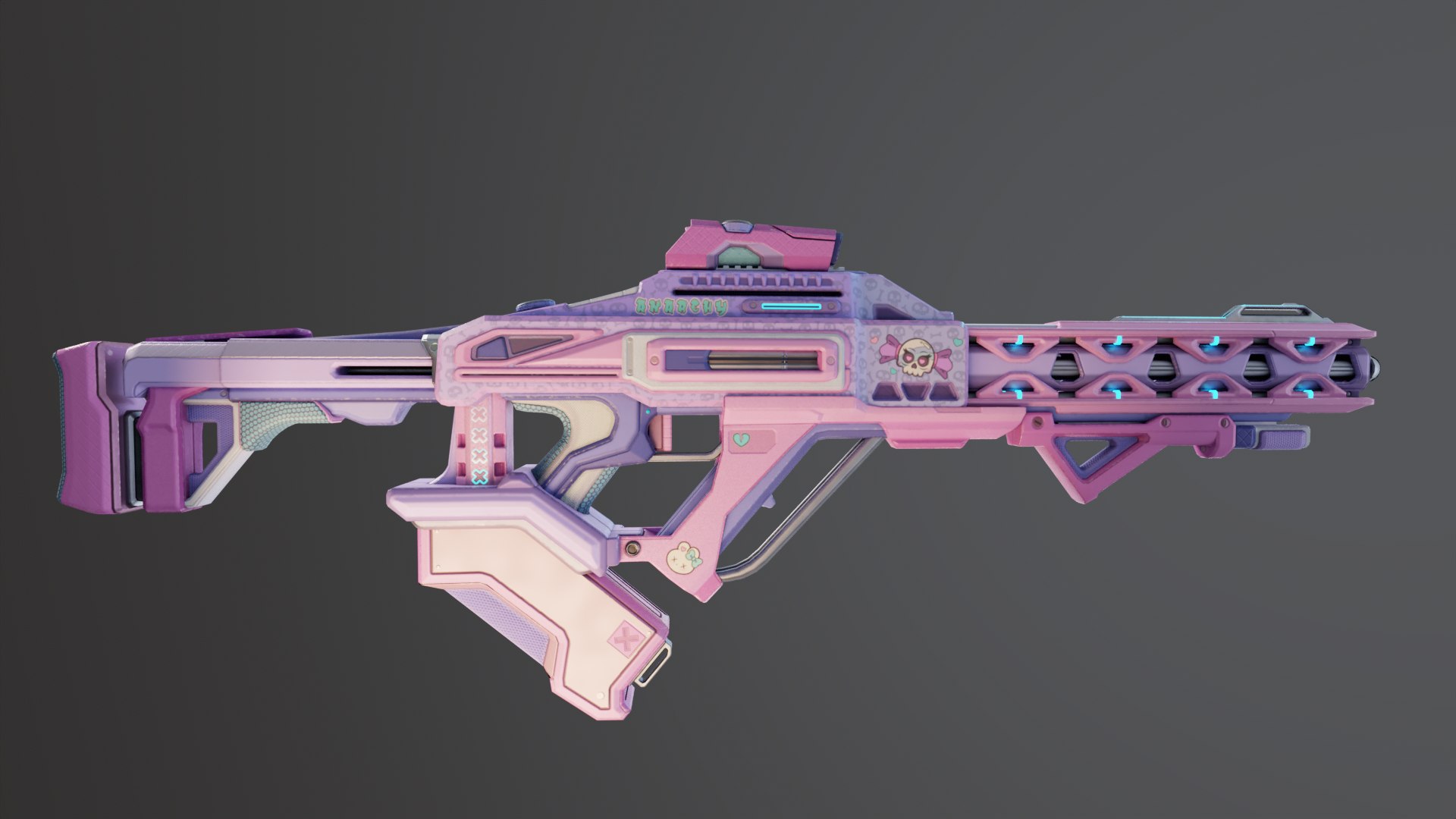 3D Model Pink Sci-Fi Assault Rifle - TurboSquid 2279175