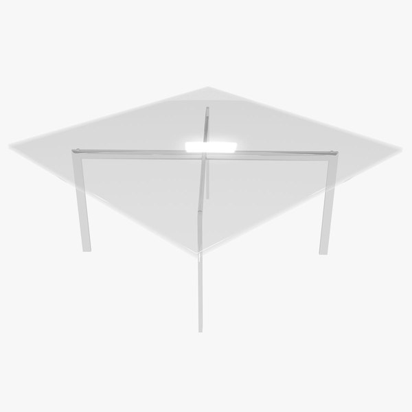Knoll Glass Chrome Barcelona Table 3D