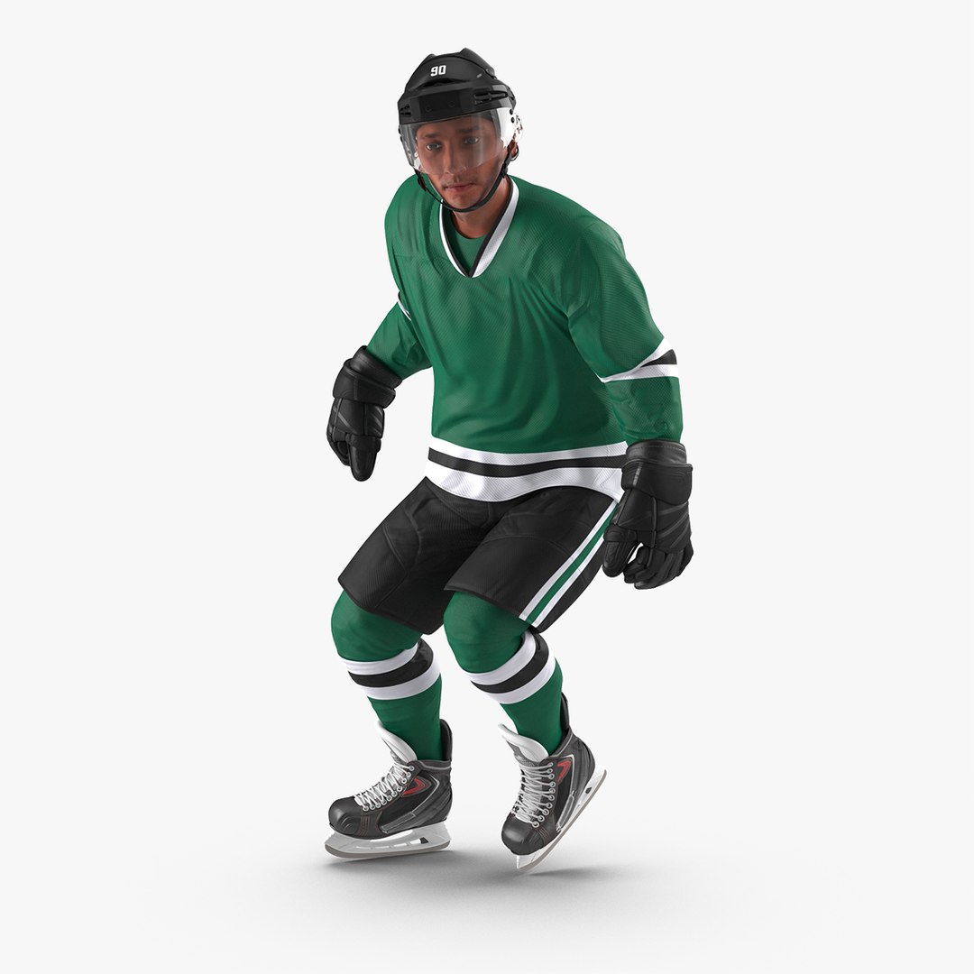 Hockey Player Generic Rigged 3D model preview