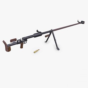 PTDR 41 Anti tank Rifle Low-poly PBR 3D model
