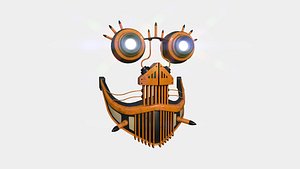 3D Steampunk Mask A09 Yellow - SciFi Character Design model