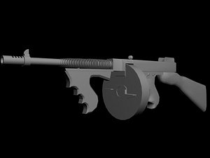 m1921 thompson chicago tommy gun 3d max