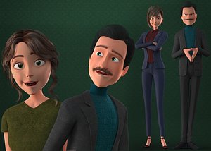 CARTOON MAN AND WOMAN - TOON MOTHER AND FATHER