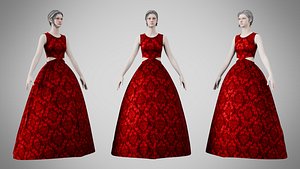 3D Dress 32 Crimson Royale Velvet model