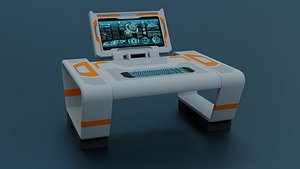 Sci-Fi Workspace - Low poly - PBR - Game ready