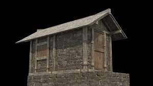 Low Poly Medieval Village House 3D Model Collection 3D model