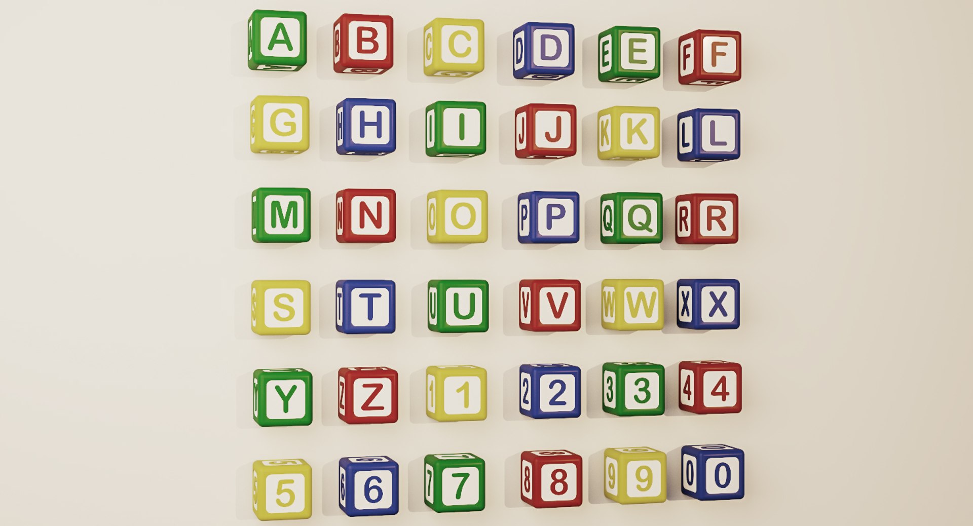 Alphabet Colored Cubes - 3D Model - TurboSquid 1266709