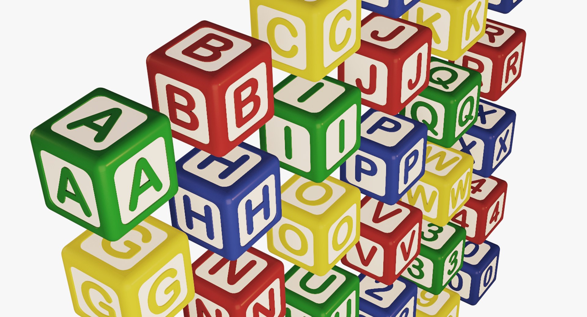 Alphabet Colored Cubes - 3D Model - TurboSquid 1266709