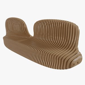 3D model parametric wood bench