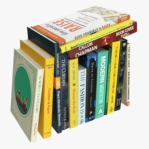 Books for interior decoration 03 3D model